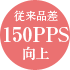 従来品差150PPS向上